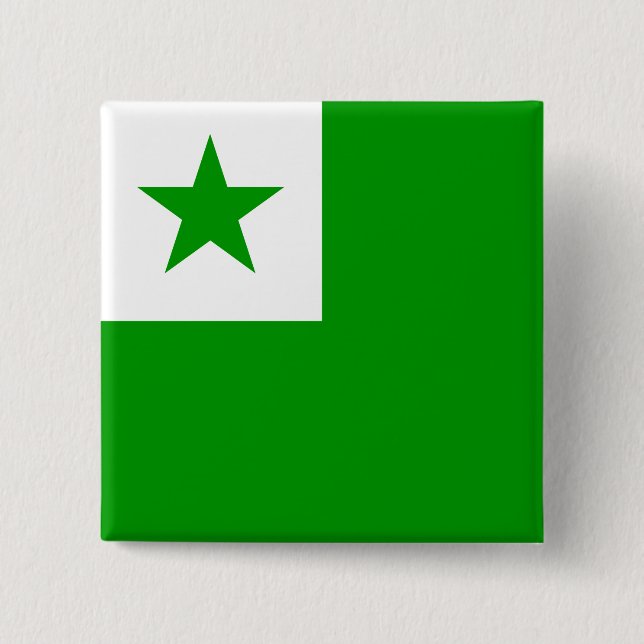 Esperanto Flag 2 Inch Square Button (Front)