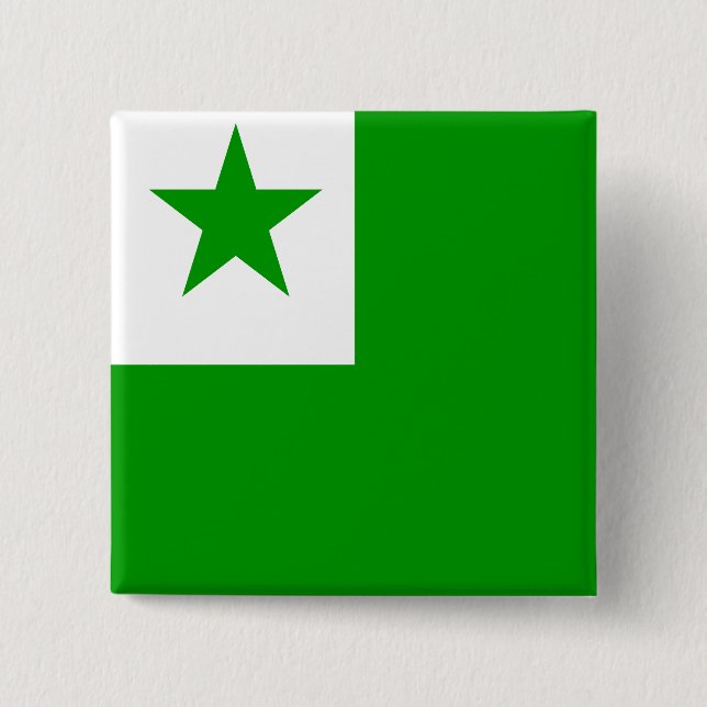 Esperanto High quality Flag 2 Inch Square Button (Front)