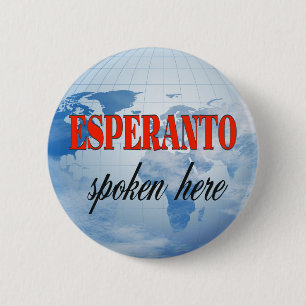 Esperanto spoken here cloudy earth 2 inch round button