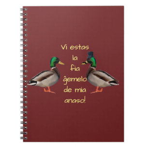 Esperanto: Vi estas la fiĝemelo de mia anaso! Notebook