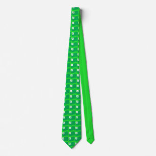 Esperanto wavy flag pattern, neck tie