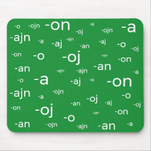 Esperanto word endings, mouse pad