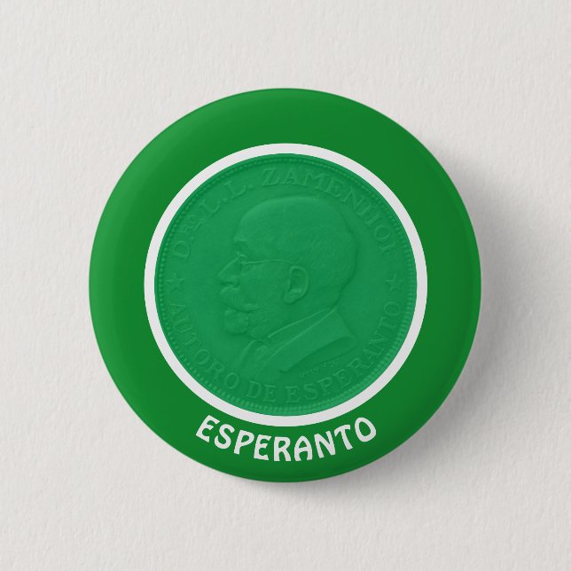 Esperanto / Zamenhof, 2 Inch Round Button (Front)