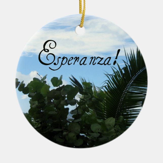 Esperanza - Hope Ceramic Ornament (Front)
