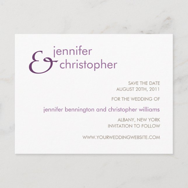 Esperluette :: Carte postale de sauvegarde de date (Devant)