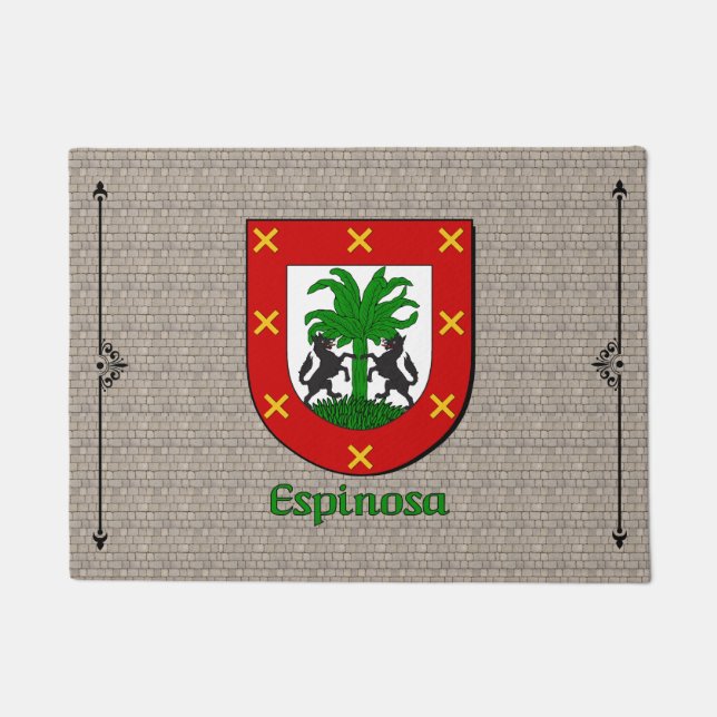 Espinosa Historical Shield on Cobblestone Doormat (Front)