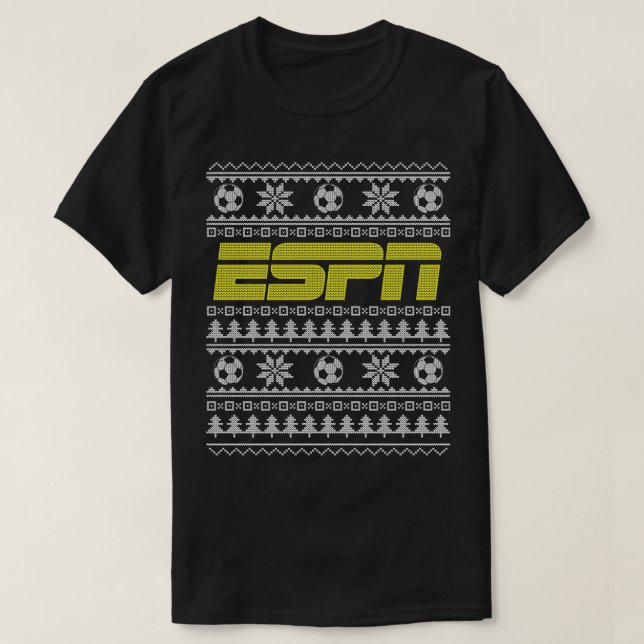 ESPN Christmas Yellow Logo Soccer Ugly Sweater  (Design Front)