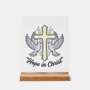 Espoir en Christ Colombe Croix Design Chrétien Vin