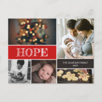 Espoir Noël Naissance bébé faire-part de vacances