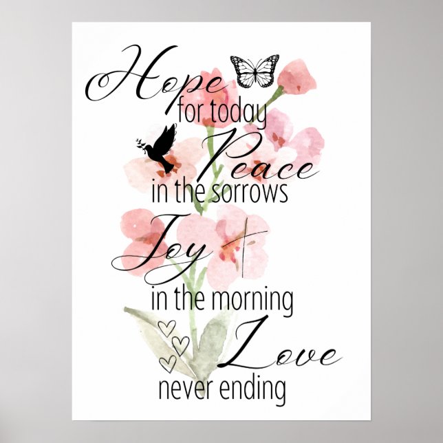 Espoir pour aujourd'hui affiche florale (Devant)