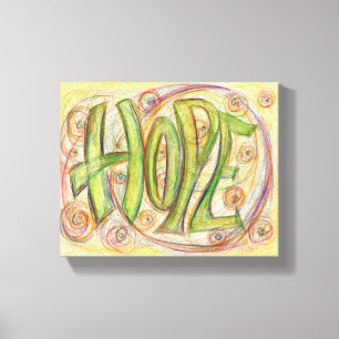 Espoir Word Art Peinture Toile Enveloppé Art