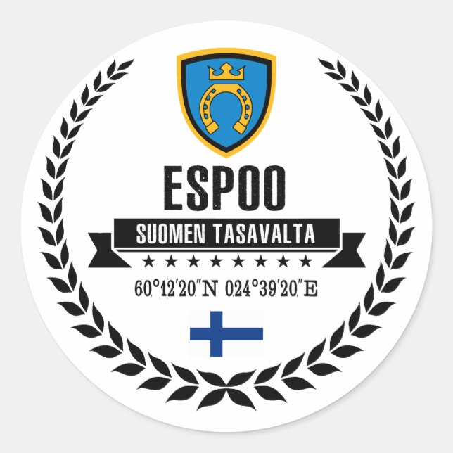 Espoo Classic Round Sticker (Front)