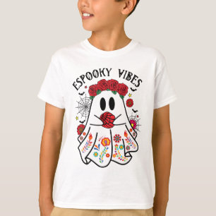Espooky Vibes Halloween Ghost Mexican Concha Spook T-Shirt