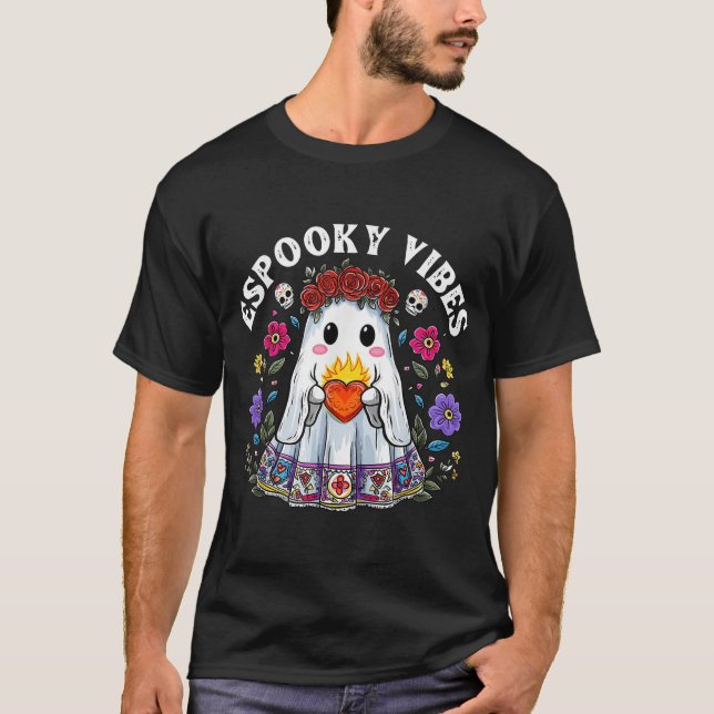 Espooky Vibes Maestra Halloween Spanish Mexican  T-Shirt (Front)