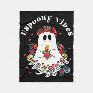 Espooky Vibes Maestra Halloween Spanish Mexican Te Fleece Blanket