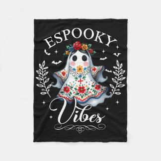 Espooky Vibes Maestra Halloween Spanish Mexican Te Fleece Blanket