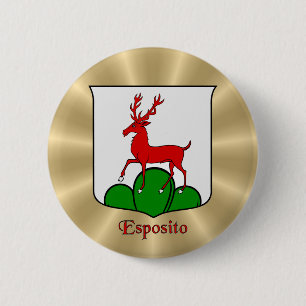 Esposito Historical Shield on Golden Sunburst 2 Inch Round Button