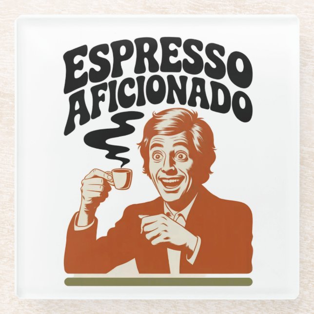 Espresso Aficionado - Java Lover Glass Coaster (Front)