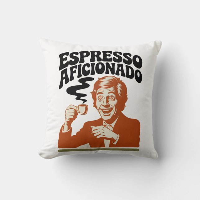Espresso Aficionado - Java Lover Throw Pillow (Front)