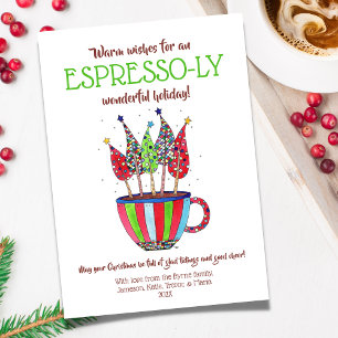 Espresso Christmas Trees Holiday Card