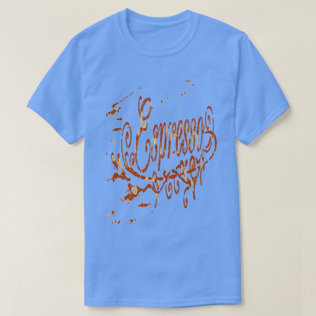 Espresso Coffee Distressed Typography Art Vector T-Shirt (Design Front)