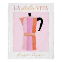 Espresso Coffee Poster, Italy Wall Art Print