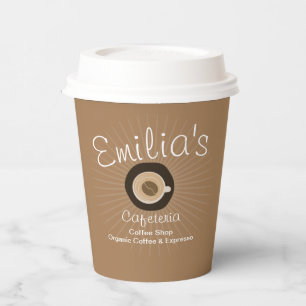 Espresso Coffee Shop Business Logo Paper Cups