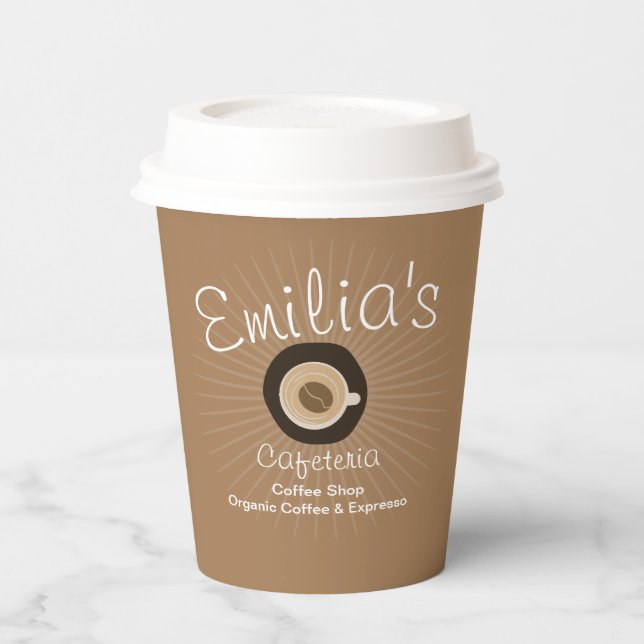 Espresso Coffee Shop Business  Logo  Paper Cups (Left)
