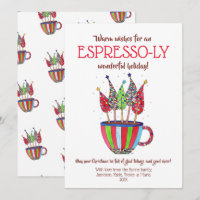 Espresso Disco Christmas Trees Holiday Card