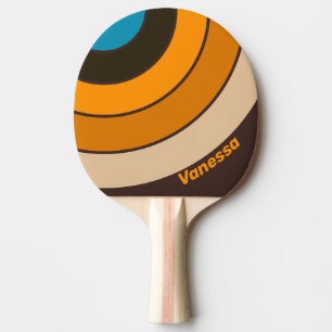 Espresso Drift Circle Stripe with Name Ping Pong Paddle