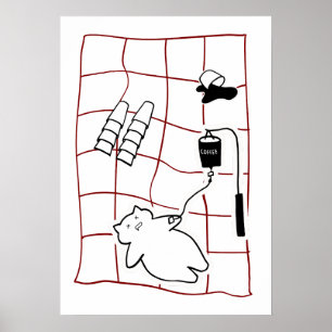 Espresso Emergency — Cat with Coffee Drip Humour Poster