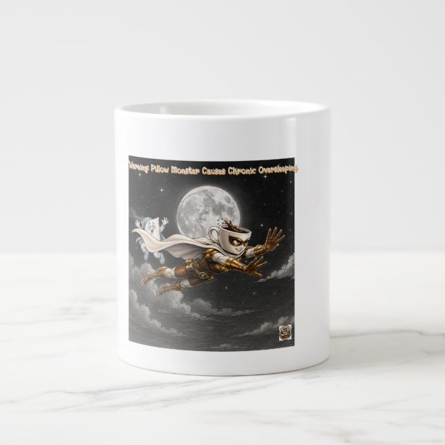  Espresso Enforcer vs. Pillow Monster  Large Coffee Mug (Front)