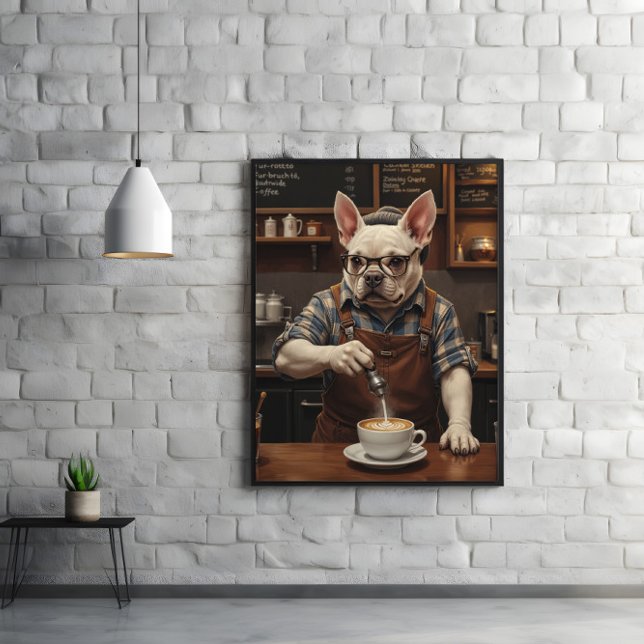 Espresso Hound: Frenchie on Brew Duty Poster (Creator Uploaded)