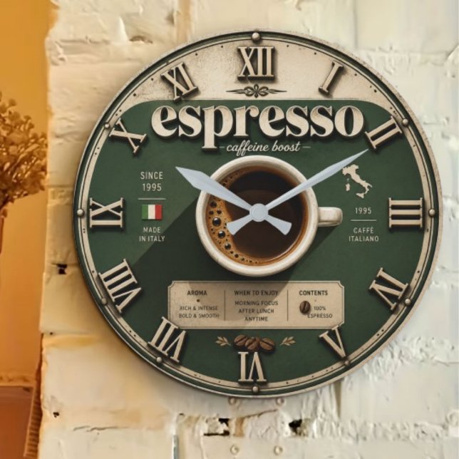 Espresso Italian Coffee Bar Kitchen Decor Large Clock (Creator Uploaded)