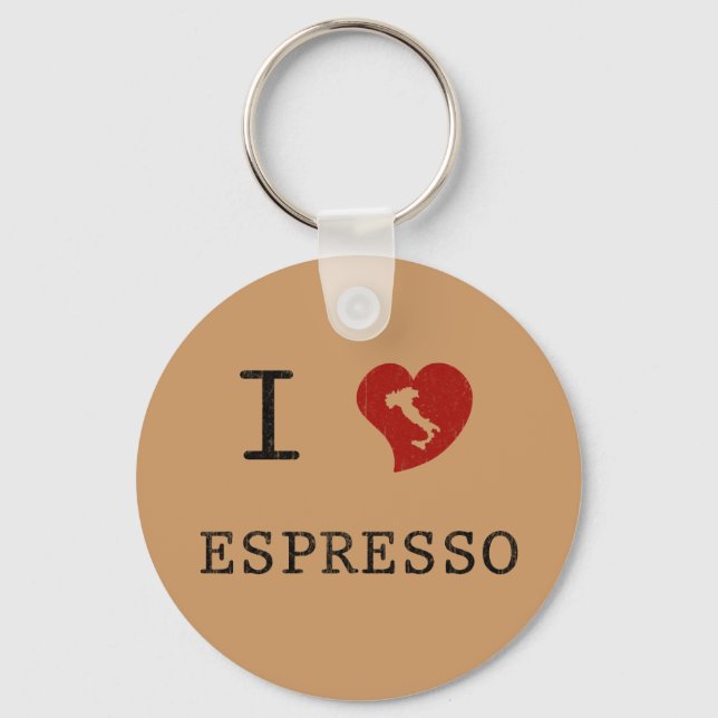 Espresso lovers I Love Espresso Keychain (Front)