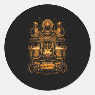 Espresso Machine Coffee Maker Coffee Brewing Baris Classic Round Sticker