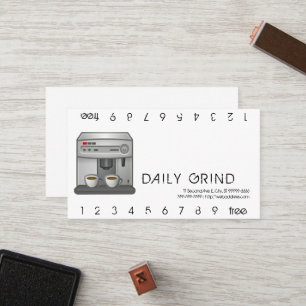 Espresso Machine Punchcard Loyalty Card