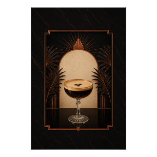Espresso Martini Art Deco Poster Printable Coffe
