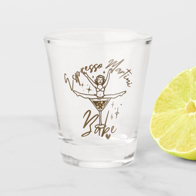 Espresso Martini Babe Shot Glass (Front)