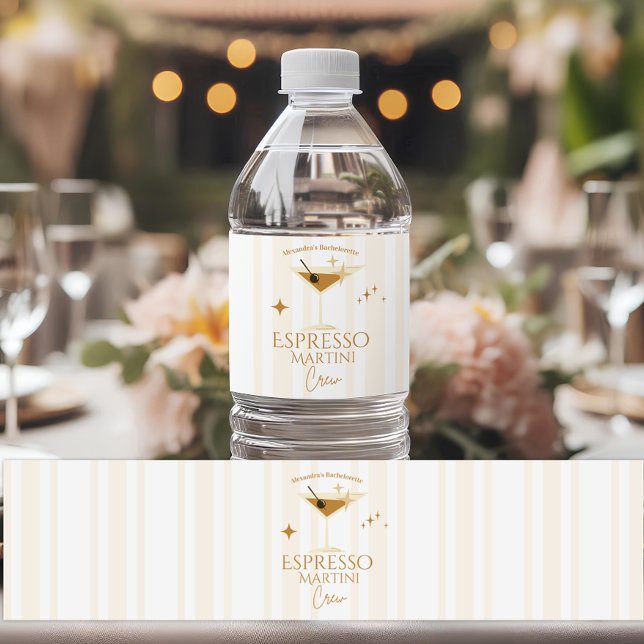 Espresso Martini Bachelorette Party  Water Bottle Label (Creator Uploaded)