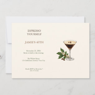 Espresso Martini Birthday Party Invitation