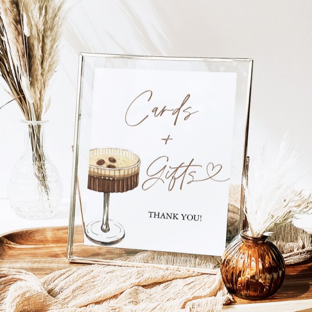 Espresso Martini Bridal Shower Cards & Gifts Sign (Creator Uploaded)