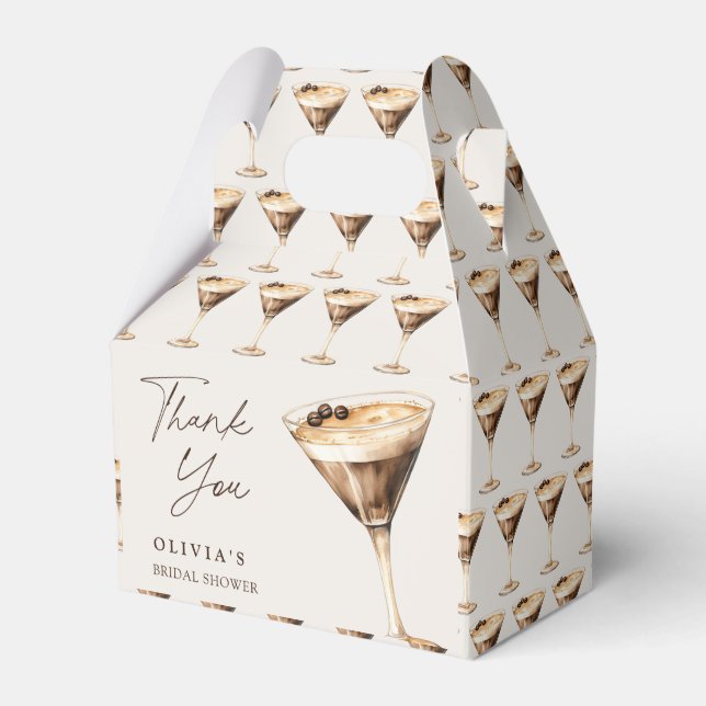 Espresso Martini Bridal Shower Thank You Favor Box (Front Side)