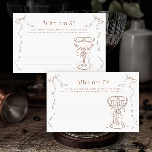 Espresso Martini Bridal shower Who am I game Stationery (Creator Uploaded)