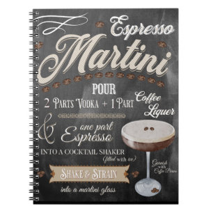 Espresso Martini Chalkboard Recipe Notebook