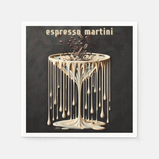 Espresso Martini Cocktail Hour Napkin (Front)