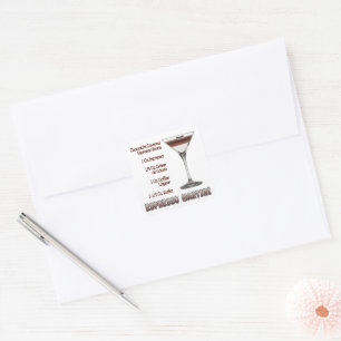 Espresso Martini Cocktail Recipe Art Square Sticker
