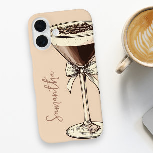 Espresso Martini Coffee Lover Personalized Brown iPhone 16 Case