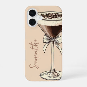 Espresso Martini Coffee Lover Personalized Brown iPhone 16 Case