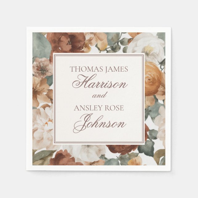 Espresso Martini Love Brewing Coffee Wedding Napkin (Front)